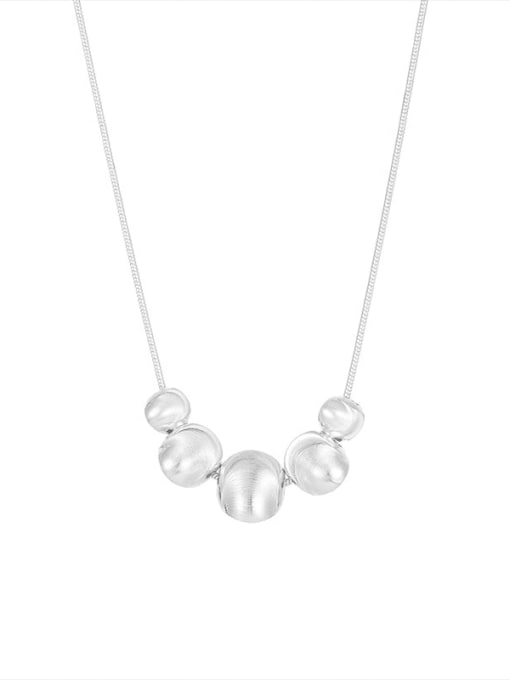 BeiFei Minimalism Silver 925 Sterling Silver Bead Geometric Minimalist Necklace 0
