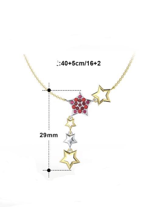 RINNTIN 925 Sterling Silver Cubic Zirconia Pentagram Cute Necklace 2