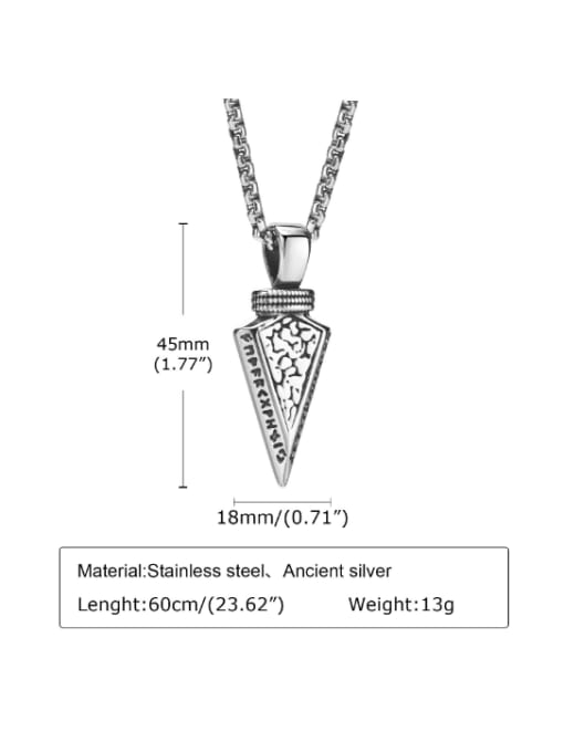 CONG Stainless steel Triangle Hip Hop Necklace 3