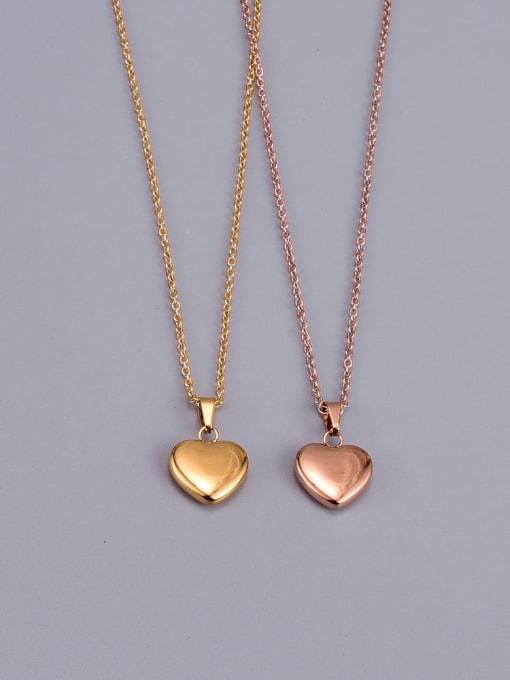 A TEEM Titanium smooth Heart Minimalist pendant Necklace 1