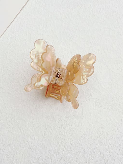 Illusionary Yellow Acrylic Trend Butterfly Alloy Multi Color Jaw Hair Claw