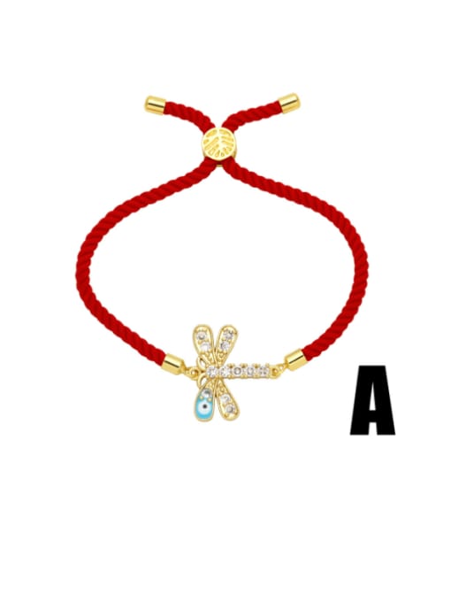 A Brass Cubic Zirconia Heart Bohemia Handmade Weave Bracelet