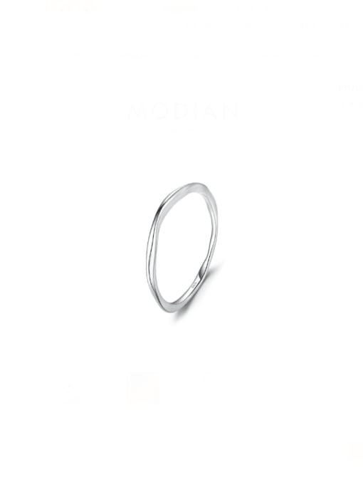 S925 sterling silver (silver) 925 Sterling Silver Geometric Minimalist Band Ring
