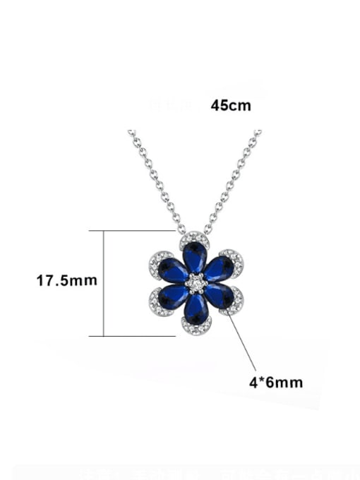 RINNTIN 925 Sterling Silver Cubic Zirconia Flower Dainty Necklace 2