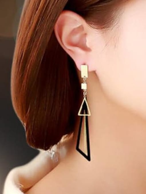 A TEEM Titanium Triangle Minimalist Chandelier Earring 2