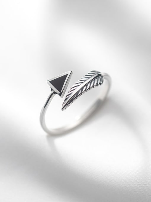 Rosh 925 Sterling Silver Acrylic Geometric Vintage Band Ring 2
