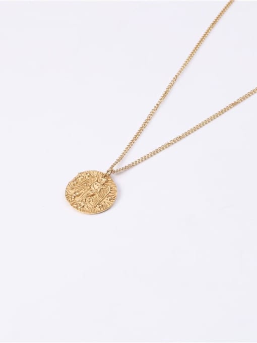 GROSE Titanium With Imitation Gold Plated Simplistic Round  Avatar Necklaces 1