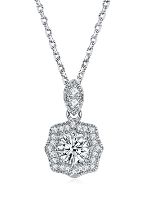 Dan 925 Sterling Silver Cubic Zirconia Geometric Luxury Necklace 0