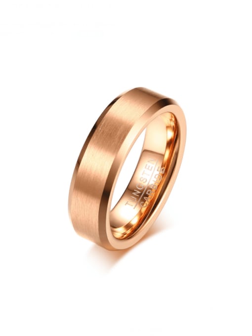 Rose gold (brushed surface) Stainless steel Geometric Minimalist Band Ring