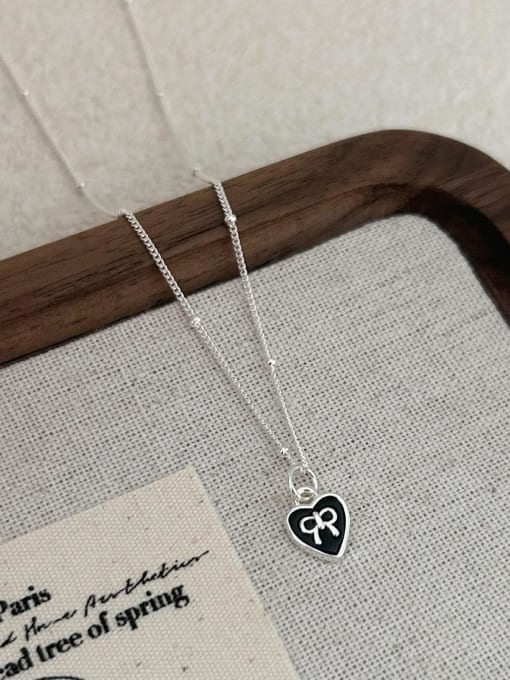 Boomer Cat 925 Sterling Silver Heart Vintage Necklace 3