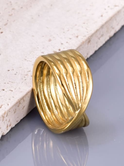 18K Gold Titanium Steel Irregular Hip Hop Band Ring