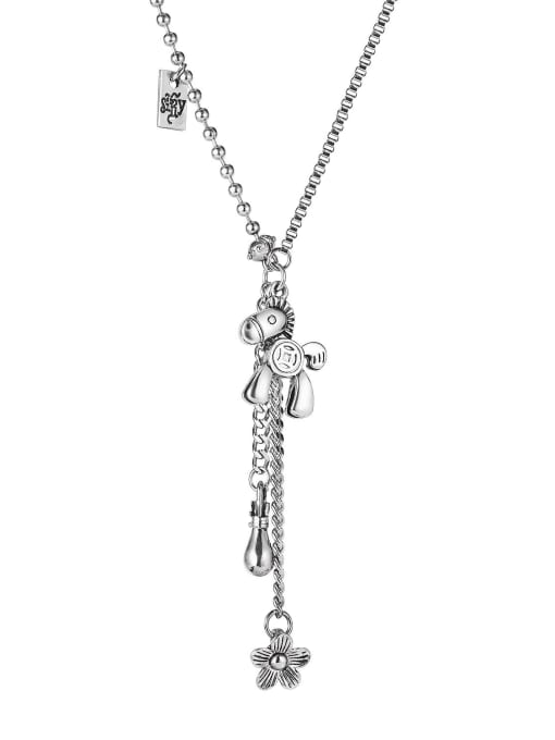 1920 Necklace Titanium Steel Geometric Vintage Tassel Necklace
