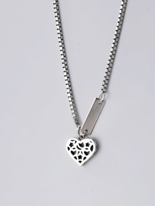 Rosh 925 Sterling Silver Heart letter  Ethnic Necklace 0