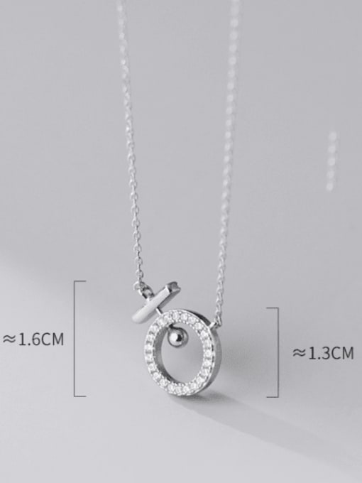 Rosh 925 Sterling Silver Cubic Zirconia Geometric Minimalist Necklace 3