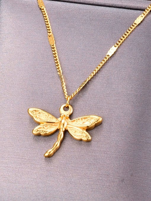 A TEEM Titanium Dragonfly Minimalist pendant Necklace 2
