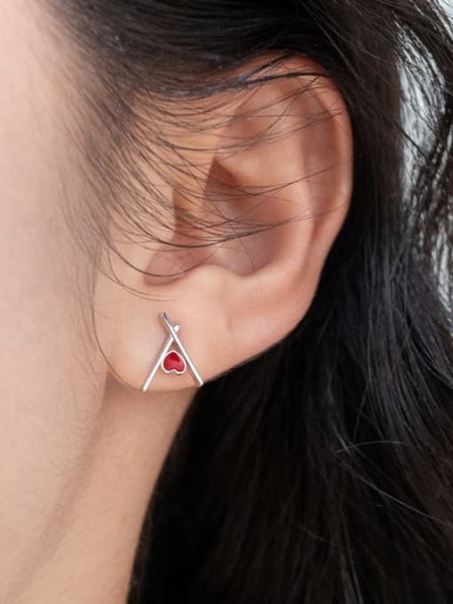 Rosh 925 Sterling Silver Triangle Minimalist Stud Earring 1