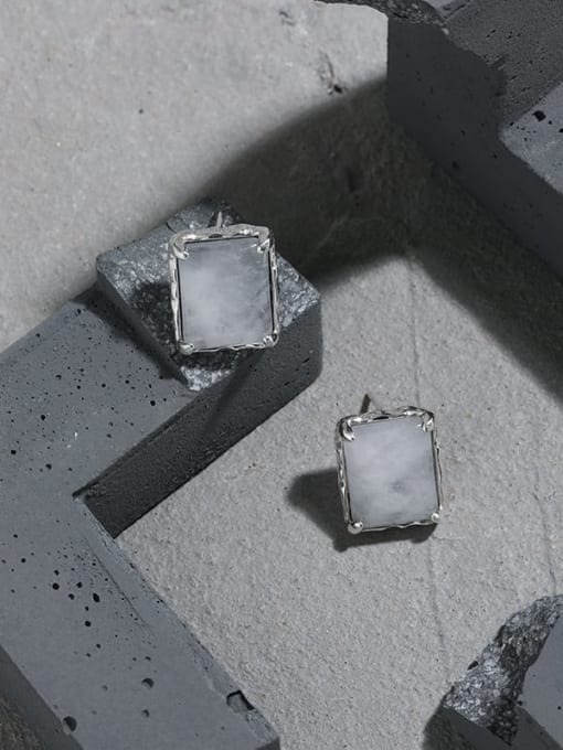 DAKA 925 Sterling Silver Crystal Geometric Vintage Stud Earring 3