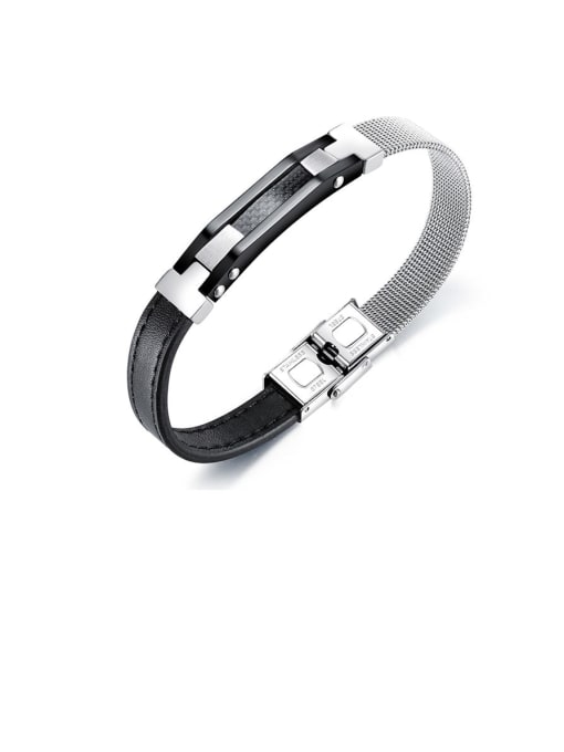 Open Sky Titanium leather Bracelet 0