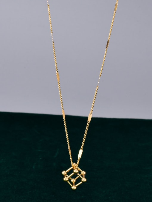 A TEEM Titanium  hollow Geometric Minimalist  pendant Necklace
