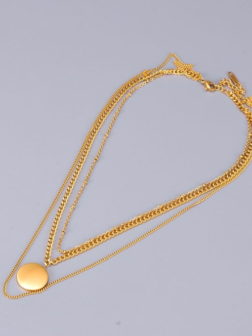 A TEEM Titanium Round Minimalist Multi Strand Necklace 0