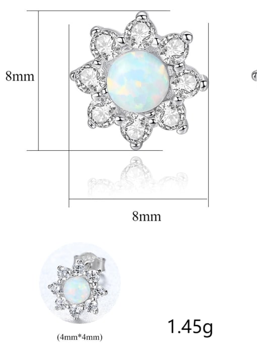 CCUI 925 Sterling Silver Opal Flower Classic Stud Earring 4