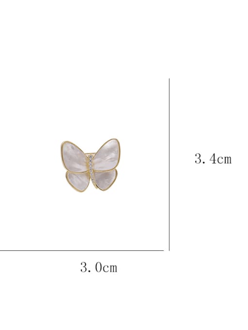 Luxu Brass Shell Butterfly Minimalist Brooch 3