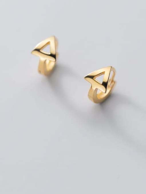 Rosh 925 Sterling Silver Triangle Minimalist Huggie Earring 1