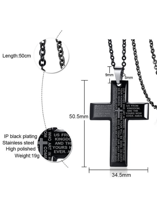 CONG Stainless Steel Letter Cross Minimalist Regligious Necklace 4