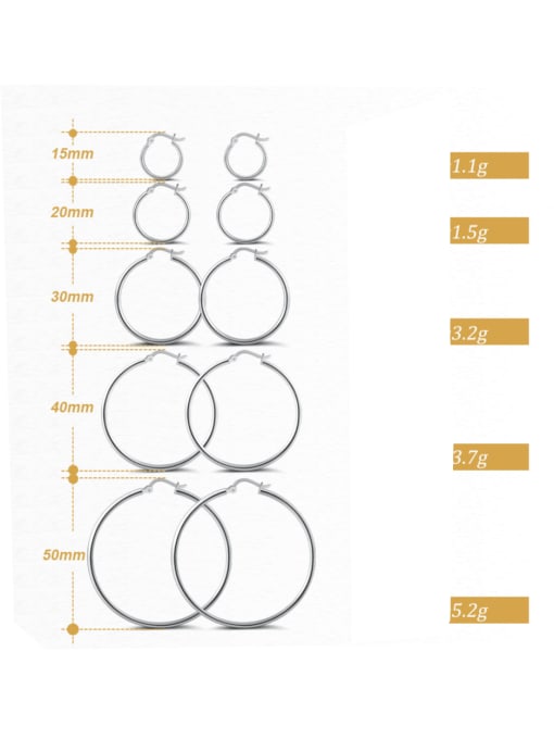RINNTIN 925 Sterling Silver Geometric Minimalist Hoop Earring 2