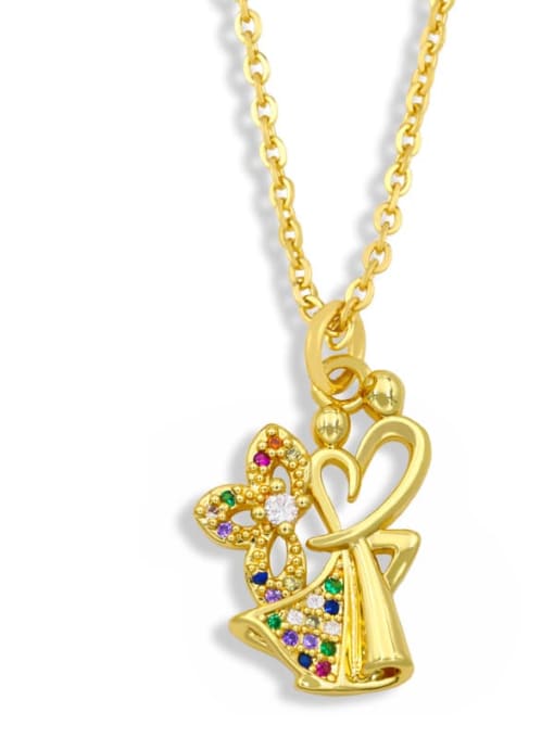 A Brass Cubic Zirconia Heart Minimalist Necklace