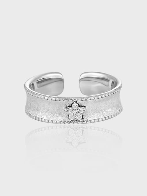 DAKA 925 Sterling Silver Geometric Vintage Band Ring