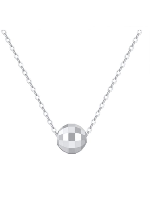 RINNTIN 925 Sterling Silver Bead Geometric Minimalist Necklace 2