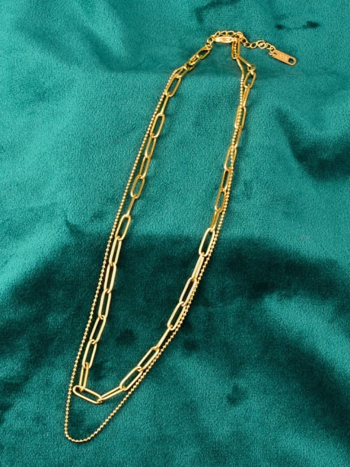 A TEEM Titanium Steel Irregular Vintage Multi Strand Necklace 2