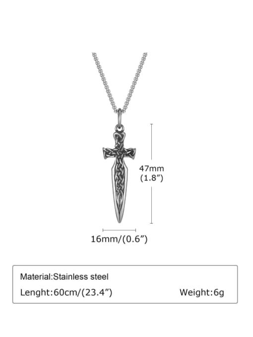 CONG Stainless steel Cross Hip Hop Long Strand Necklace 3
