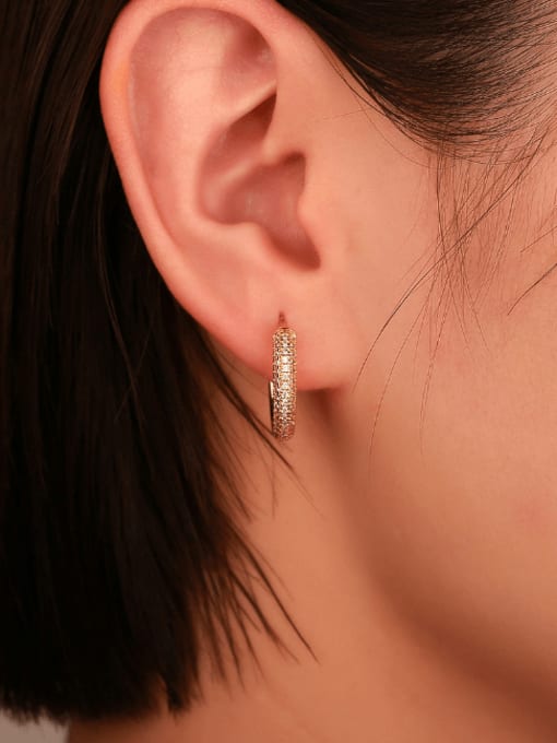 CHARME Brass Enamel Geometric Minimalist Huggie Earring 1