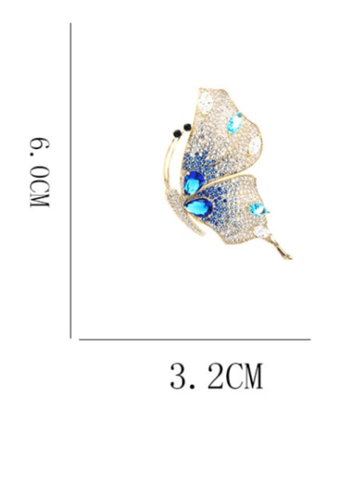 Luxu Brass Cubic Zirconia Butterfly Trend Brooch 2