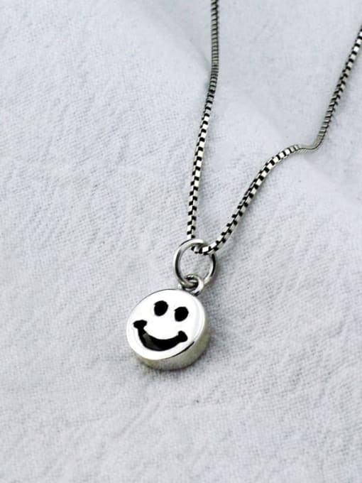 E section (dj065) Vintage Sterling Silver With Simple Smiley Pendant Diy Accessories