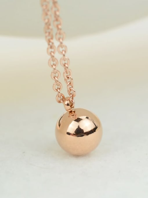 A TEEM Titanium Smooth Round ball Minimalist pendant Necklace 2