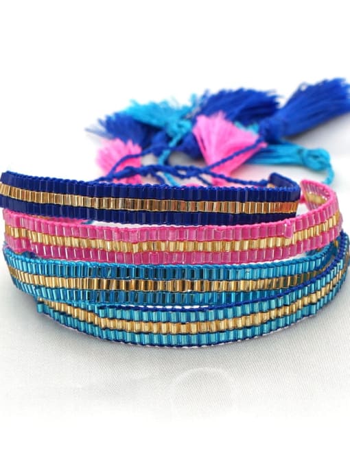 Roxi Multi Color MGB Bead Geometric Bohemia Handmade Weave Bracelet 0