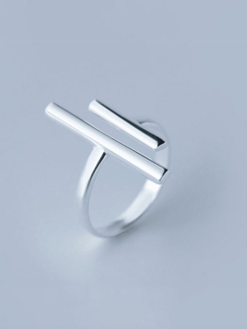 Rosh 925 Sterling Silver Irregular Minimalist Band Ring 2