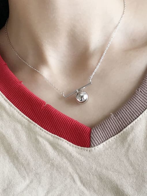 Boomer Cat 925 Sterling Silver  Solid Ball Socket Chain Necklace