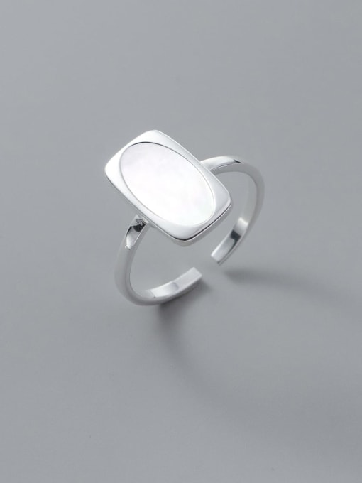 Rosh 925 Sterling Silver Shell Geometric Minimalist Band Ring 3