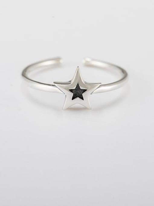 XBOX 925 Sterling Silver Enamel Star Vintage Band Ring 1