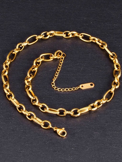 A TEEM Titanium Steel Geometric Hip Hop Hollow Chain Necklace