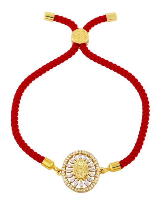 CC Brass Cubic Zirconia Religious Vintage Woven Bracelet 4