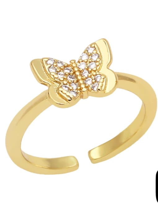 C Brass Cubic Zirconia Heart Vintage Band Ring