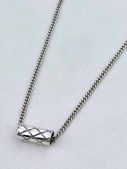 SHUI Vintage Sterling Silver With Antique Silver Plated Simplistic Geometric Necklaces 4