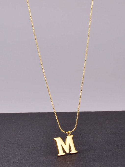 A TEEM Titanium  Minimalist Letter Pendant Necklace 1