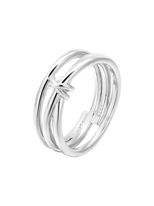 Platinum 925 Sterling Silver Geometric Minimalist Stackable Ring