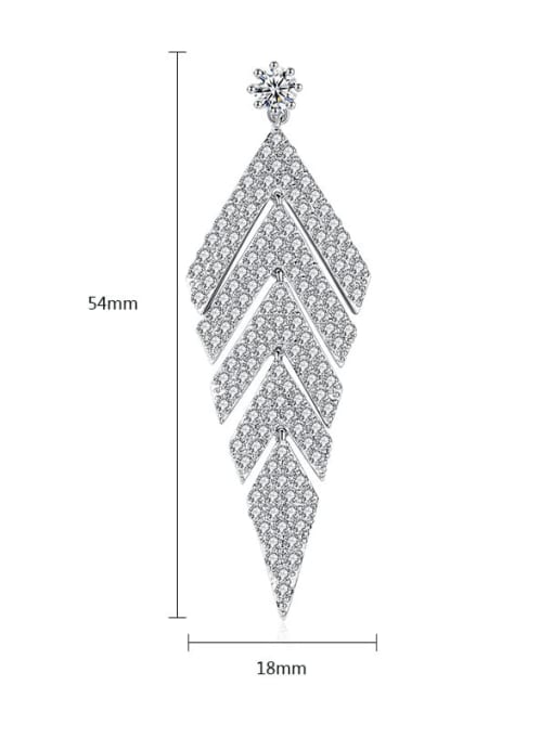 BLING SU Copper Cubic Zirconia Geometric Luxury Drop Earring 2